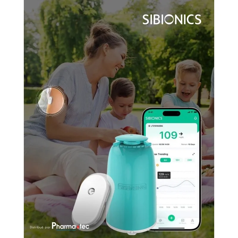 Système CGM SIBIONICS GS1 - Suivi Diabète & Rapports AGP