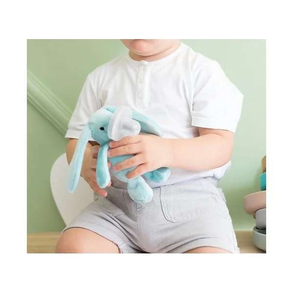 MINIKOIOI SLEEP BUDDY LUNA SUCETTE EN SILICONE AVEC JOUET DOUX 0M+ BLEU