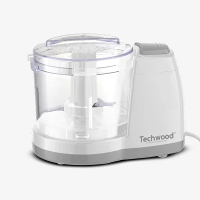 Mini-Hachoir Blanc Techwood THA-150 - 150W & Lames Inox