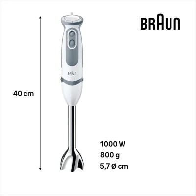 BRAUN MQ5245 Mixeur Plongeant Multi Quick 5 Vario - Blanc