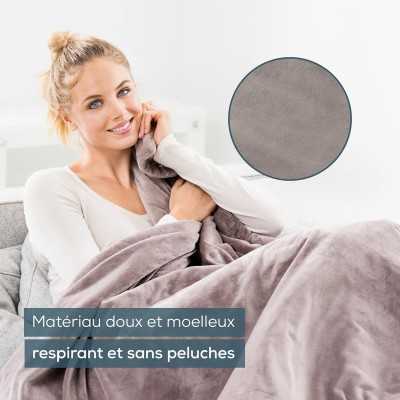 Beurer HD 75 Cozy Couverture chauffante, couverture électrique confortable en apparence de fourrure