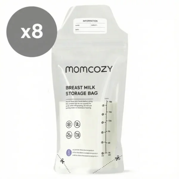 Momcozy Lot de 8 Sacs de Conservation de Lait Maternel 180 ml (TEMP-Sensing)