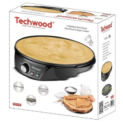 Crêpière Électrique Techwood TCP-126 - 1200W Anti-adhésive