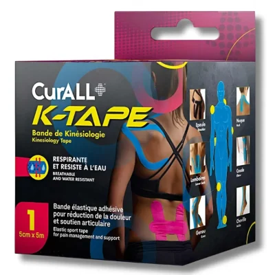 CURALL K-TAPE - BANDE DE KINÉSIOLOGIE RESPIRANTE ET RÉSISTANTE À L'EAU