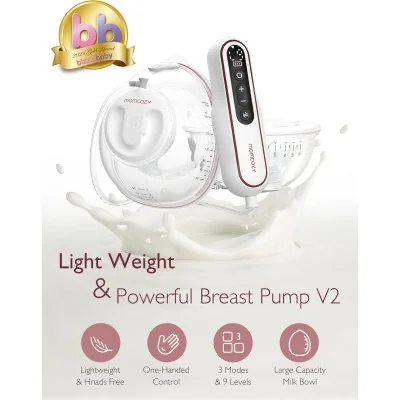 Momcozy V2 Pro Tire Lait Électrique Mains Libres Ultra-Léger de Qualité Hospitalière