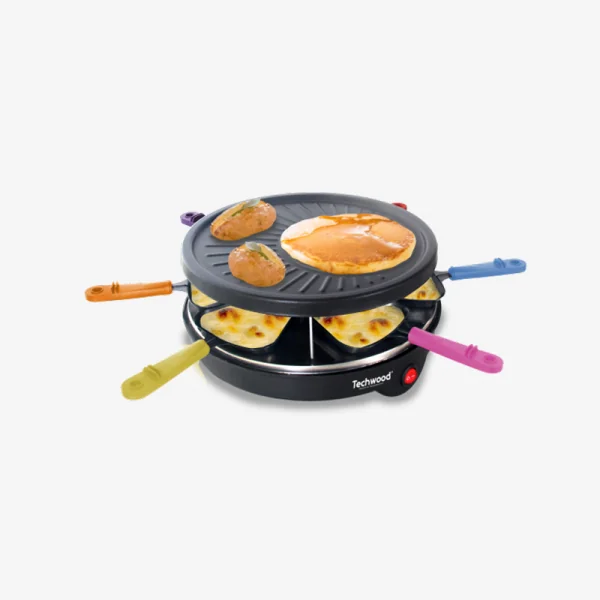 TECHWOOD Raclette 6 poelons Grill et minicrepe TRA 64