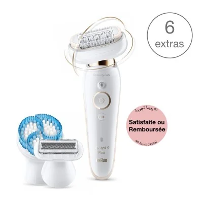 BRAUN epilateur électrique Braun Silk-épil 9 Flex 9010 avec technologie Wet & Dry et 6 accessoires BRAUN epilateur électrique Braun Silk-épil 9 Flex 9010 avec technologie Wet & Dry et 6 accessoires