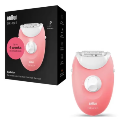 BRAUN epilateur SE3-176 Blanc Rose