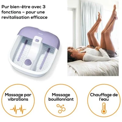 Beurer Bain bouillonnant pour les pieds beurer Wellbeing - Mauve & blanc Beurer Bain bouillonnant pour les pieds beurer Wellbeing - Mauve & blanc