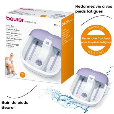 Beurer Bain bouillonnant pour les pieds beurer Wellbeing - Mauve & blanc Beurer Bain bouillonnant pour les pieds beurer Wellbeing - Mauve & blanc