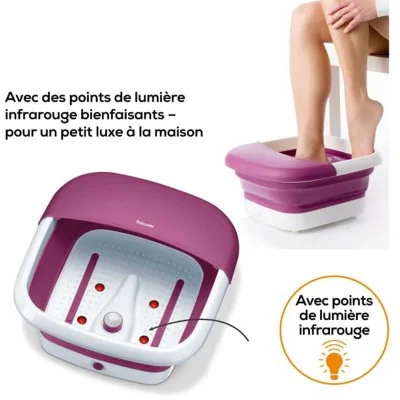 beurer Bain bouillonnant pour les pieds pliable beurer Wellbeing Violet & blanc beurer Bain bouillonnant pour les pieds pliable beurer Wellbeing Violet & blanc