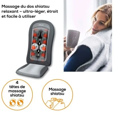 Siege De Massage Shiatsu BEURER MG206 - Noir - Radyverse Siege De Massage Shiatsu BEURER MG206 - Noir - Radyverse