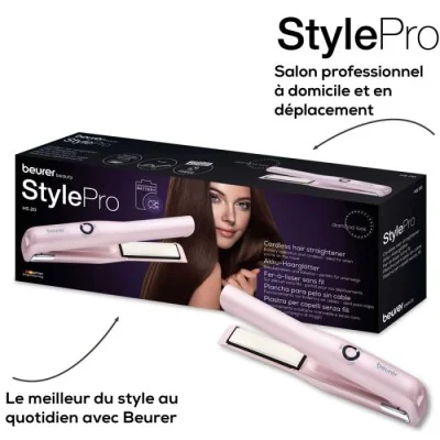 BEURER Lisseur Cheveux Sans Fil BEURER HS20 - Rose BEURER Lisseur Cheveux Sans Fil BEURER HS20 - Rose