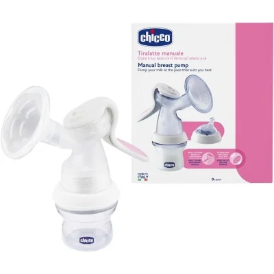 Chicco Tire-lait Manuel Natural Feeling, Ergonomique et Rapide, avec Tétine Inclinée et Couvercle Hermétique - 150 ml