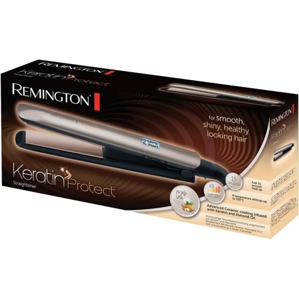 Remington Lisseur Cheveux Soin Kératine & Huile d'amandeProtect Soin des cheveux Céramique